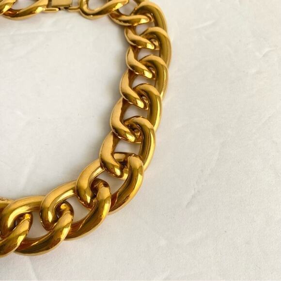 Vintage Napier Necklace Chunky Chain Link Gold Plated Mob Wife 16” Maximalist - Picture 4 of 9